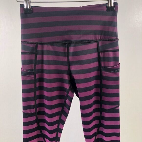 Zyia Pink Ombre Striped Leggings Size 0 - Picture 4 of 11